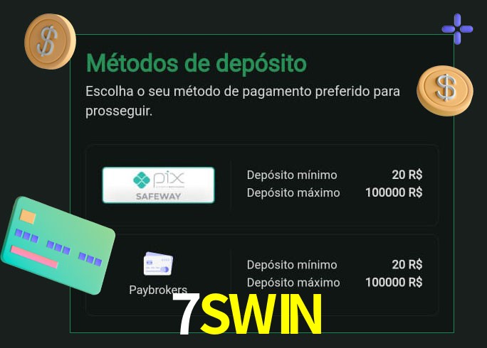 O cassino 7SWIN oferece uma grande variedade de métodos de pagamento